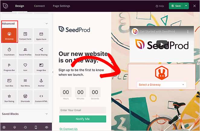 Ajouter un bloc de cadeaux à la page "SeedProd coming soon" (bientôt disponible)