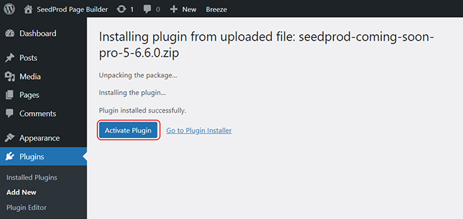 activate-seedprod-plugin - SeedProd Activate the SeedProd plugin