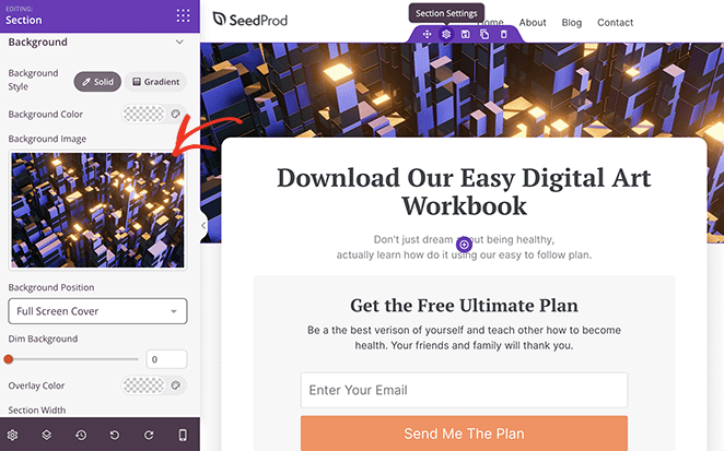 Changer l'image d'une page personnalisée dans WordPress