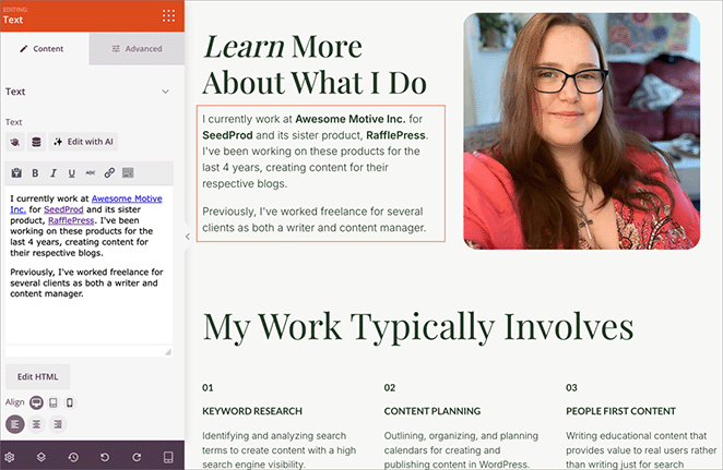 customizing-WordPress-theme-about-page - SeedProd Customizing the WordPress theme about page