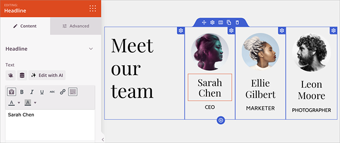 Adding team members to your media kit page