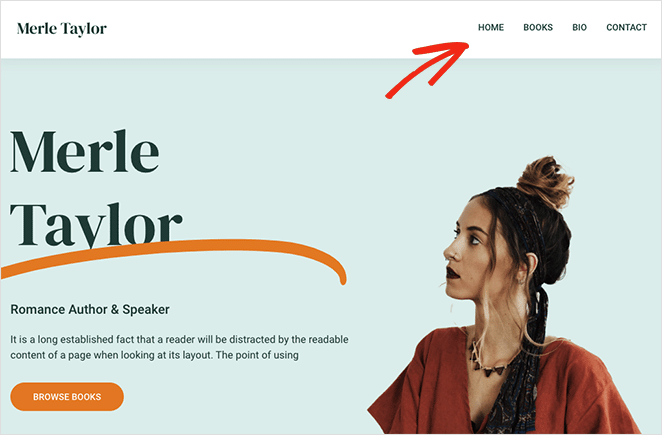 Simple navigation menu example