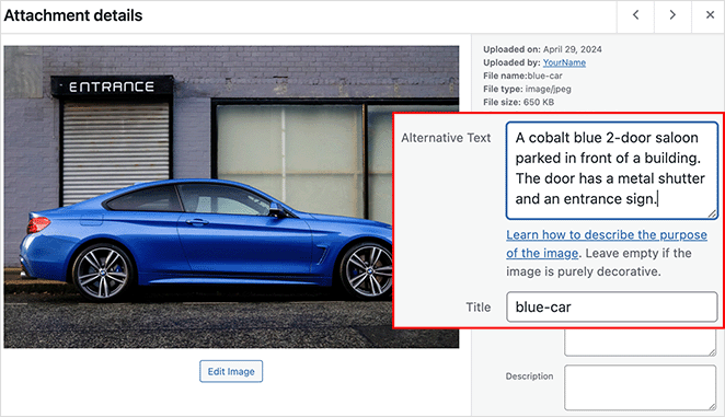 Add image alt text