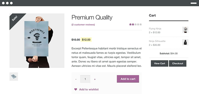 Storefront woocommerce theme product page