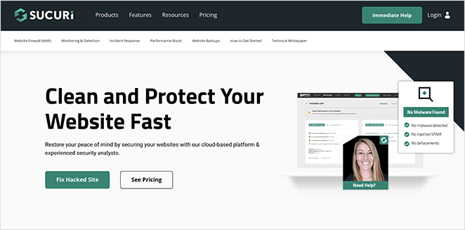 Sucuri meilleur plugin de sécurité WordPress