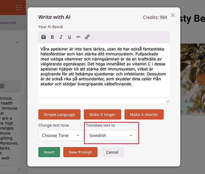 translate-ai-text - SeedProd Translate AI generated text into different languages in SeedProd