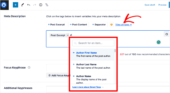 setting meta tags in aioseo